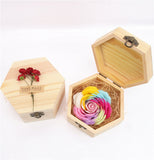 Wooden Box Luminous Rose Soap Flower Love Gift Box Birthday Valentine's Day Gift Giveaway Aromatherapy Artificial Flowers