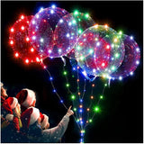 Cifeeo 10Pack LED Light With 18Inch Clear Helium Bobo Balloons For Valentines Day Halloween Christmas Wedding Birthday Party Decoration