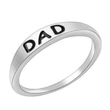 Cifeeo  Silver Plated Mom Ring Mother Or Dad Father Silver Color Simple Thin Smooth Finger Rings Holiday Mothers Day Gift Love Jewelry