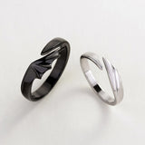 Cifeeo New Couple Silver Color Black Color Angel Devil Wings Adjustable Ring Gift