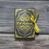 Back to school 5pcs Gold Printing Eid Mubarak Candy Box Muslim Ramadan Gift Bags Kareem Decorations Paper Boxes Eid Al-Fitr Party Supplies