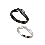 Cifeeo New Couple Silver Color Black Color Angel Devil Wings Adjustable Ring Gift