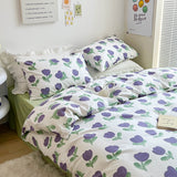 Cifeeo Florals Printed Fresh Bedding Set 100% Cotton High Quality Skin Friendly Duvet Cover with Sheets Home Comfortable Bedding Sets