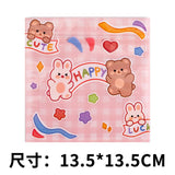 Back to school 10pcs Cute Bear Rabbit Snack Ziplock Bag Biscuits Candy Small Packaging Bag 13.5*13.5cm Party Hand-made Snack Packaging Bags