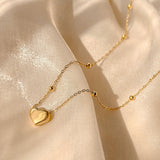Cifeeo Trendy Fine 14K Real Gold Heart Shaped Opal Chain Pendant Necklace for Women Temperament Jewelry Shiny AAA Zircon Wedding Gift
