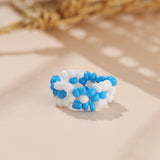 Cifeeo New Cute Transparent Resin Acrylic Handmade Beaded Rhinestone Colourful Geometric Square Round Rings for Women Y2k Jewelry Party