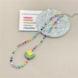 Cifeeo Baroque Simulated Pearls Cute Flowers Colorful Hand-Woven Beaded Short Clavicle Chain Choker Necklace For Women Girls Jewelry
