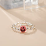 Cifeeo New Cute Transparent Resin Acrylic Handmade Beaded Rhinestone Colourful Geometric Square Round Rings for Women Y2k Jewelry Party