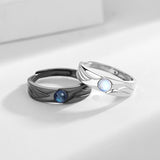 Cifeeo New Couple Ring Happy Planet Astronaut Moonstone Couple Pair Ring Light Luxury Personality Couple Space Planet Astronaut