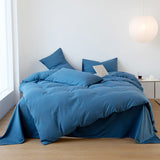 Cifeeo New Simple Solid Color Bedding Set Full Size AB Double-sided Duvet Cover Set with Bed Sheet Quilt Cover and Pillowcases Double