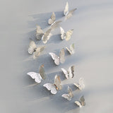 Back to school 12Pcs 3D Hollow Butterfly Wall Sticker for Home Decoration DIY Cake Decor Butterfly Stickers for Wedding Party Room Fridge Decor