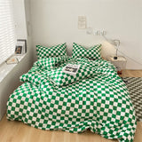 Cifeeo Fashion Checkerboard Cotton Bedding Set Plaid Duvet Cover 220x240 Bed Sheet Pillowcases Comforter Cover Luxury Soft Bed Linen