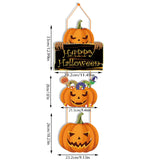 Cifeeo  2023 Halloween Pumpkin Hanging Sign Spooky Witch Bat Trick or Treat Banner Front Door decor Halloween Party Decorations for Home