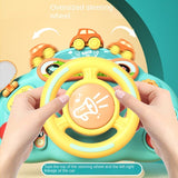 Cifeeo Cartoon Electric Simulate Driving Car Steering Wheel Baby Sounding Toys Kids Early Educational Stroller Driving Musical Toys