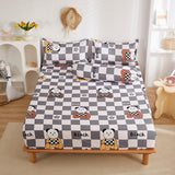 Cifeeo Cute Animals Printed Fitted Sheet Mattress Cover with All-Around Elastic Rubber Band Washed Cotton Bedsheet Bed Linenseo