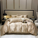 Cifeeo Mulberry Silk 4 Pieces Comforter Bedding Set, 1PC Duvet Cover, 1PC Bed Sheet, 2PCS Pillowcases, Luxury Home Textiles Bedclothes