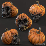 Cifeeo  Funny Pumpkin Skull Halloween Pumpkin Resin Crafts Ornaments Horror Ghost Festival Party Gift DIY Happy Halloween Day Decor