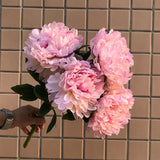 Simulation 5 Heads of Rich and Honorable Peony Bouquet Living Room Home Decoration Indoor Wedding Table Fake Artifical Flowers