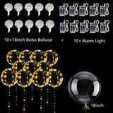 Cifeeo 10Pack LED Light With 18Inch Clear Helium Bobo Balloons For Valentines Day Halloween Christmas Wedding Birthday Party Decoration