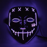 Cifeeo  Halloween Glowing Masks LED Luminous Party Neon Mask Masquerade Cosplay Props Multiple Colors Halloween Horror Gloomy Supplies