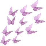 Back to school 12pcs Cake Decorations 3D Hollow Butterflies Happy Birthday Cake Toppers for Birthday Cake Dessert Baby Shower Decor Butterfly