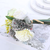 Graduation Gift  Carnation Simulation Korean Hand Holding Small Bouquet Silk Rose Fake Artifical Flower Home Living Room Table Wedding Decoration