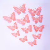 Back to school 12pcs Cake Decorations 3D Hollow Butterflies Happy Birthday Cake Toppers for Birthday Cake Dessert Baby Shower Decor Butterfly