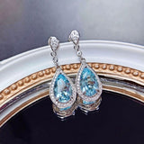 Thanksgiving Cifeeo  Delicate Dainty Pendant Earrings For Women Wedding Party Jewelry With Bright Blue  Exquisite Design Accessories