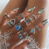 Cifeeo 3-16PC Fashion Ring Sets For Women Vintage Punk Gothic Finger Jewelry Fine Jewelry  Boys Girls Party Gifts