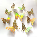 Back To School 12pcs Suncatcher Sticker 3D Effect Crystal Butterflies Wall Sticker Beautiful Butterfly for Kids Room Wall Decal Home Decoration