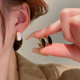 Back to school New Arrival Stud Earrings Fashion Metal Women Classic Oil Earrings Simple Female Jewelry
