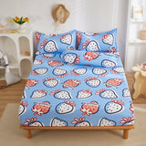 Cifeeo Cute Animals Printed Fitted Sheet Mattress Cover with All-Around Elastic Rubber Band Washed Cotton Bedsheet Bed Linenseo