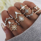 Cifeeo Fashion Ring Sets For Women Vintage Punk Gothic Finger Jewelry Fine Jewelry