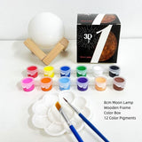 Cifeeo  LED Hand-Painted Moon Lamp Net Red Moon Lamp DIY Graffiti Planet Lamp Bedside Night Lamp Creative Warm Small Ornaments