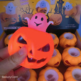 Cifeeo  Pumpkin Ghost Decompression Toy Thermoplastic Rubber Squeeze Bouncy Ball Kids Toys Halloween Party Decorations DIY Luminous