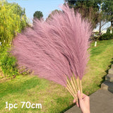 Black Friday Cifeeo  70-120Cm Artificial Pampas Grass Fake Reed Plants Bouquet  Wedding Decoration Home Living Room DIY Vase Decoration Tail Grass