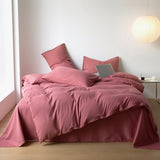 Cifeeo New Simple Solid Color Bedding Set Full Size AB Double-sided Duvet Cover Set with Bed Sheet Quilt Cover and Pillowcases Double