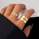 Cifeeo Geometric silver color snake leaf rings set for women punk fashion letter heart Finger Rings 25pcs/set Party Jewelry