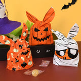 Cifeeo  25/50Pcs Halloween Candy Bags Pumpkin Bat Snack Biscuit Gift Bag Trick Or Treat Kids Favors Halloween Party Decoration Supplies