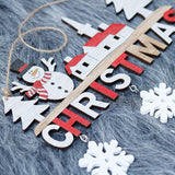 Cifeeo Wooden Christmas Door Hanging Oranments Santa Claus Snowman Elk Merry Christma Decor For Home 2023 Naviidad Door Noel Pendants