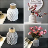 Back To School Modern Flower Vase Imitation Ceramic Flower Pot Decoration Home Plastic Vase Flower Arrangement Nordic Style Home Decoration