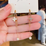 Long Tassel Earring for Women  Trend Lucky Clover Earrings For Girl Gift Fashion Party Wedding Jewelry