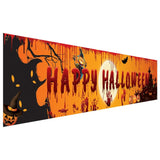 Cifeeo   250X48cm Latest Happy Halloween Banner Bloody Bat Pumpkin Ghost Print Party Backdrop Hanging Banner Halloween Decor