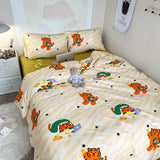 Cifeeo Florals Printed Fresh Bedding Set 100% Cotton High Quality Skin Friendly Duvet Cover with Sheets Home Comfortable Bedding Sets