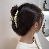 New Elegant Opal Gold Grip Back Of The Head Fixed Hair Shark Clip Headdress Girls Fashion Hairpin Accessories For Woman