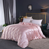 Cifeeo High-end Natural Silk-Blending Queen Size Blanket Cover Solid Stain Duvet Cover Silky Single Double Bed Blanket Comforter Covers