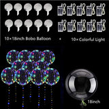 Cifeeo 10Pack LED Light With 18Inch Clear Helium Bobo Balloons For Valentines Day Halloween Christmas Wedding Birthday Party Decoration