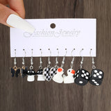 Cifeeo Boho Resin Colorful Earrings Set For Women Pearl Butterfly Gold Color Metal Circle Dangle Earrings Cartoon Party Jewelry Gifts