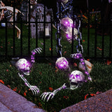 Cifeeo  Halloween LED Skeleton Stake Decoration Creepy Skeletons With Lights Groundbreaker Yard Graveyard Decor Realistic Scary Skull