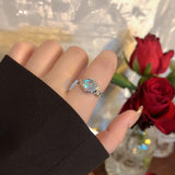 Cifeeo Y2k Irregular Open Rings Moonstone Heart Finger Rings For Women Girls Kpop Sweet Cool Trendy Aesthetic Jewelry Gifts Wholesale